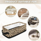 Small Storage Bin Basket with Handles for Organizing Toiletries Towels and Small Items, Versatile Storage Container Long Organizer Bins for Bathroom Living Room, Leopard Print