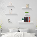 Z metnal Small Metal Shelves, Mini Floating Shelf for Collection Action Figures Speaker, Decor Display Wall Shelf, Aluminum, Wall Mounted, White, 10 inch, 2 Pack