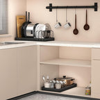 Pots and Pans Organizer for under Cabinet Pull Out Cabinet Organizer Sliding Pot and Pan Organizer in Kitchen, Cabinet Pull Out Shelves, for Pots, Lids and Pan Organizer with Two Types of Shelves