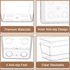7Pack Desk Drawer Organizers, 6"*9" makeup acrylic drawer organizer trays for vanity, bathroom, office, nightstand, junk for kitchen drawer, Versatile plastic drawer divider storage bins