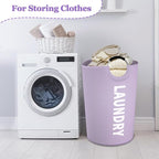 Super Large Laundry Basket with Handles, 125L Foldable Dirty Clothes Hamper for Adult, Stand-alone Laundry Hamper in 600D Oxford Fabric, Purple Storage Basket for Family, Guest House,Purple