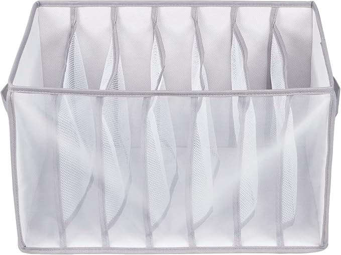 Univivi Extra Large Wardrobe Clothes Organizer Closet Organizer Portable Pants Sweaters Organizer for Closet,T-Shirt, Underwear, Upgraded 7 Grids Jeans Hoodie Organizer Clothes Organizer - Set of 4