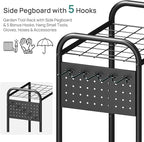 Garden Tool Organizer, Garden Tool Rack and Storage, Up to 35 Long-Handled Tools/Rakes/Brooms, Heavy Duty Steel Stand for Yard, Shed, Outdoor, Black