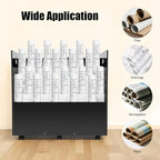 Blue Print Storage Organizer - Mobile Roll File Cart,50 Slots Mobile Blueprint Storage Rack Cart, Blueprint Cabinet with Wheelsm, Large Capacity Blueprint Storage Cart for Office and Home (50 Slots)