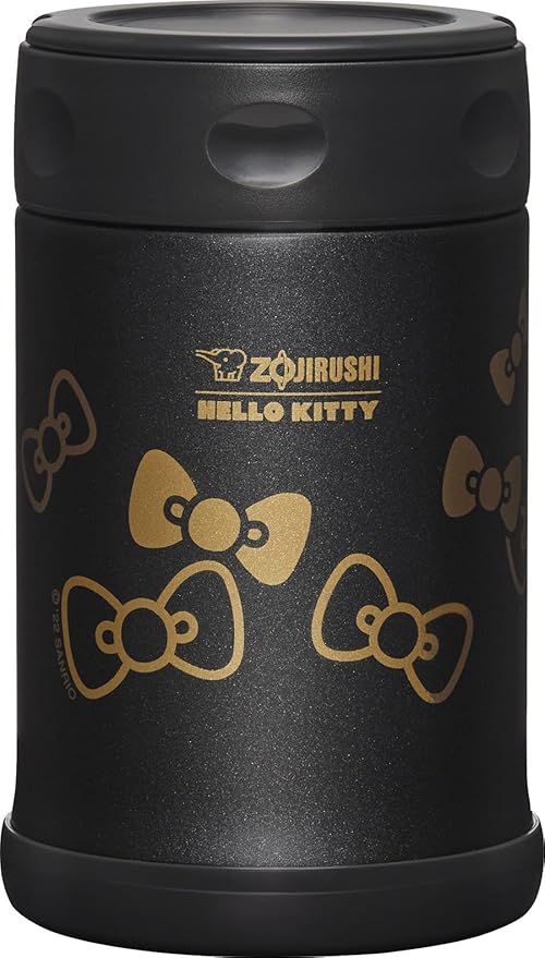 Zojirushi SW-EAE50KTBA Stainless Steel Food Jar, 17-Ounce, Hello Kitty Collection Black