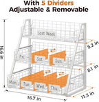 Upgraded Egg Holder Countertop with Removable 5 Dividers & Date Plate, 3 Tier Pull Out Large Egg Basket for Gathering Fresh Eggs, Kitchen Organizer, The Size - 6.7“x16.6”x11.3