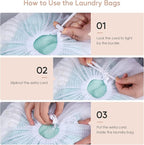 Meowoo Large Mesh Laundry Bag, 24×36inch Heavy Duty Mesh Laundry Bags Drawstring Lockable, Laundry Hamper Liner, Machine Washable, for Travel,Storage, Sports Factories, Dorms, White 1pcs