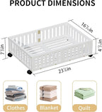 Bamboo Under Bed Storage with Wheels,Rolling Underbed Shoe Organizer Box for Shoes,Blankets,Toys,Clothes Container Space-Saving Bins for Bedroom,Closet,Dorm,Nursery