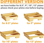 SpaceAid 9-inch Paper Plate Dispenser (Need 10.2 Inches Deep Cabinet Space) Under Cabinet Bamboo Plates Holder, Kitchen Vertical Dipensers Caddy, White