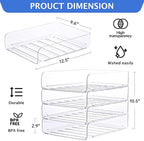 Set of 4 Office Organization and Storage, Clear PET Letter Tray Desk Organizer, Stackable Paper Tray Organizer for Desk Accessories, Notes, Pens, File Paper, Document