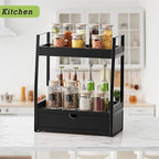 2-Tier Bathroom Organizer Countertop, Bathroom Sink Organizer Countertop, Vanity, Counter Shelf, Black