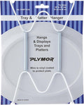 Plymor White Vinyl Finish Wall Mountable Tray and Platter Hanger, 8.25" H x 4.75" W x 0.875" D (for Trays or Platters 10" - 16"), Pack of 12