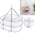 3 Tier Folding Drying Rack, 10Lb Capacity Space Saving Hanging Dryer with Fixing Band, Stackable Sweater Laundry Rack for Clothes, T-Shirt, Towels, Underwear, Indoor Outdoor Use, 31inch