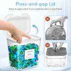 Lifewit 4 Pcs Laundry Pods Container with Pop-up Lid, Dryer Sheet Holder, Laundry Room Organization for Washing Powder, Scent Booster Beads, 2600 +2000ml/0.53+0.7gal