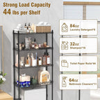 EAGMAK 4 Tier Over The Toilet Storage Rack, Bathroom Organizers and Storage Over Toilet with Adjustable Shelf and Basket, Above Toilet Storage Bathroom Cabinet for Small Space (Black)