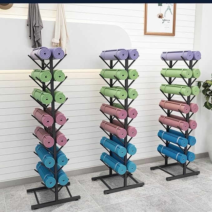 7-Tiers Skateboard Racks, Free Standing Metal Snowboard Ski Storage Racks, Home Gym Organize Holder for Deck Longboard, Space Saving(Black, 7-Tier)