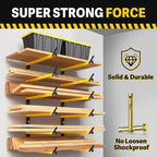GREENER Lumber Storage Rack Folding Wood Storage Racks Wall-Mounted Metal Racks for Storage with 6-Level Heavy Duty Garage Wood Organizer for Woodworking Shop Indoor & Outdoor Use, 2 pairs,Yellow