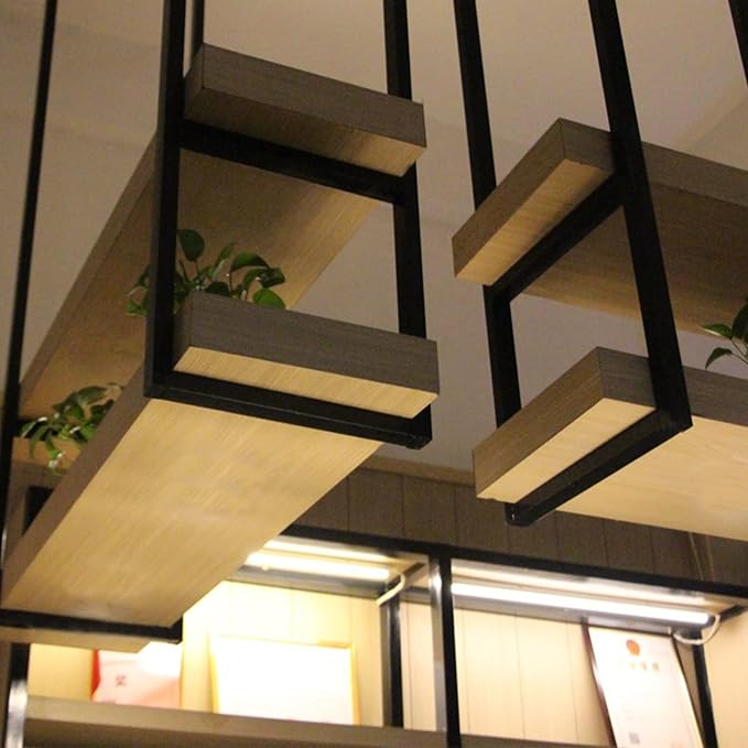 Hanging Ceiling Shelf Nordic Iron Solid Wood Ceiling Shelves, 2 Tier Ceiling Mounted Storage Rack, Hanging Decorative Flower Stand, for Kitchen/Bar/Restaurant, Black (Size : 140x30