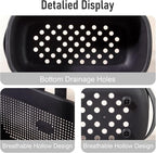 JiatuA Plastic Storage Basket with Handle Portable Shower Caddy Tote Organizer Basket Bin for Bathroom Kitchen Dorm Room Bedroom, Black