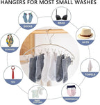Stainless Steel Laundry Drying Rack Clothes Hanger with Windproof Hook,Underwear Hanger,Clothes Hangers with 8 Clips for Drying Socks,Diapers,Baby Clothes(2 Pack)