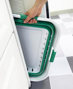 SAMMART 42L (11 gallon) Collapsible Plastic Laundry Basket - Foldable Pop Up Storage Container/Organizer - Space Saving Hamper/Basket (1, White/Winter Green)
