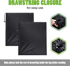 OTraki 20x24 inch Mesh Laundry Bags 2 Pack Fine Mesh Heavy Duty Drawstring Bag Washable Medium Toy Sack Washing Bag for Home Dorm Hotel Camp Beach Travel Storage Don't Drying, Melting 140-176℉ Black
