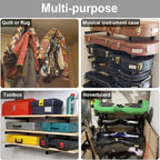 Lumber Storage Metal Rack, 3-Level Wall-Mounted Organizer and Wood Rack, Indoor & Outdoor Storage Solution for Workshop or Garage - 2 Pack