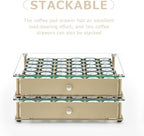 Coffee Pod Holder With Tempered Glass Top Drawer - Compatible With K Cup Pods, Holds 36 - Storage Organizer for Shop, Office, Kitchen Counter 14 13 3 in