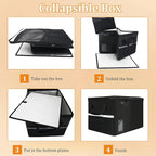 File Box with Lock 5200°F with Heat Insulated,Fireproof Box File Storage Organizer Anti-Static,Collapsible Fireproof Document Filing Box with Handle,Portable Home Office Safe
