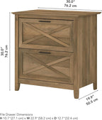 Bush Home Key West 2 Drawer Lateral File Cabinet in Reclaimed Pine, Document Storage for Home Office, Accent Chest with Drawers