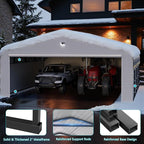 20x20 Metal Carport,Car Ports Heavy Duty Metal for Snow,Enclosed Car Tent Garage with Galvanized Metal Roof,Outdoor Two Car Carport All Weather