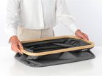 Brabantia - Foldable Laundry Basket 10.6 Gal - Water Resistant Hamper for Wet & Dry Laundry - Storage Basket for Clothes & Linen - Bamboo Rim for Easy Grip - Garment Washing - Pepper Black