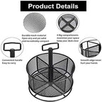 Marbrasse Mesh Desk Organizer, 360-Degree Rotating Multi-Functional Pen Holder, 4 Compartments Desktop Stationary Organizer, Home Office Art Supply Storage Box Caddy (Black)