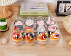 12 Count Cupcake Containers 6 Pack Cupcake Holders Plastic Clear Reusable Cupcake Containers with Detachable Tall Dome Lids Stackable Cupcake Boxes for 72 Cupcakes, BPA Free, Standard Size