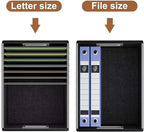 Huolewa File Organizer Boxes with Lids, Collapsible Faux Leather Hanging File Folder Box Organizer with Plastic Slide, Decorative Home/Office Filing System Boxes for File and Folders Storage