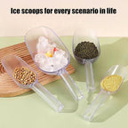 3PCS Clear Plastic Ice Scoop, 6 ounces Alec Ice Scoops, Kitchen Scoop for Ice Bucket Ice, Popcorn, Coffee Beans, Flour (6 oz.)