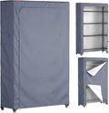 Wire Rack Cover 36" W x 24" D x 72" H, 600D Heavy Duty Waterproof Shelf Cover with Two-Way Zippers, Dustproof Shelving Protector for Large Tool Racks & Garage
