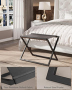IBUYKE Luggage Rack for All Suitcase Sizes,Foldable Suitcase Stand,Metal Luggage Holder,Easy to Assemble for Bedroom Living Room Hotel,Black TLR001B
