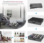 Onlyeasy Sturdy Under Bed Shoe Storage Organizer, Set of 2, Fit 12 to 24 Pairs, Underbed Shoes Closet Storage Solution with Clear Window, Breathable, L29.3 x W23.6 x H5.9, Linen-like Black, MXAUBSB2P