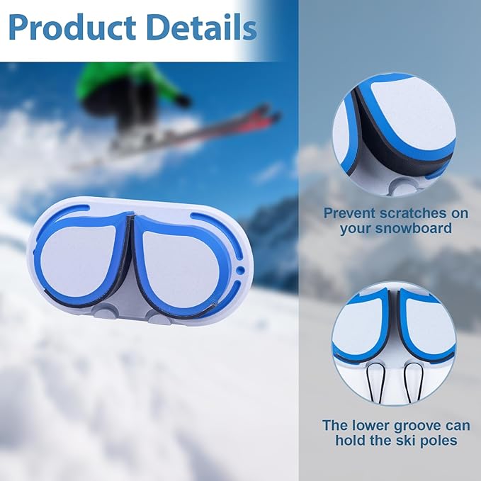 Ski & Snowboard Wall Mount 1 Pack for Garage - Fits Any Board,Holds Up to 25lbs,Damage-Free Storage,Space-Saving Winter Gear Organizer for Home & Garage,Blue