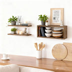 Wall Mounted Floating Shelf, c Long for Bedroom Living Room Kitchen Staircase Bathroom Above Toilet Wall Decoration Book Storage Room Recoration (3piece Set) Brown