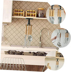 FRCOLOR 3pcs Rotating Kitchen Utensil Hooks Cabinet Hangers Black Under Cabinet Storage Organizer for Spatula Spoon and Knife