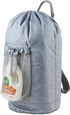Seiritex Backpack Laundry Bag, Large Laundry Backpack with Detergent Holder and Adjustable Shoulder Straps for College Travel Dorm Room (Gray)