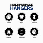 Plastic Hangers 50 Pack - Space Saving Clothes Hangers, Made in USA, Durable & Strong Plastic Shirt & Coat Hanger with Notches & Shoulder Grooves, Non-Slip Clothing Hangers | Silver Hail
