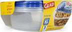 Glad GladWare XL Square Food Storage Containers with Lock Tight Lids, Family Size BPA Free Plastic Containers for Leftovers and Meal Prep, Reusable Dishwasher Safe, 104 Oz, 3 Count
