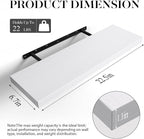 BAYKA White Floating Shelves for Wall, 22.5 inches Wall Mounted Rustic Wood Shelves for Bathroom, Bedroom, Living Room, Hanging Shelf for Books/Storage/Decor/Display (Set of 3)