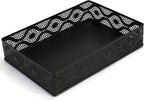 Desk Drawer Organizer, A4 Large Metal Mesh Desk Rrganizer Tray, Carved Hollow Floral Tray, Versatile Storage Box Set for Office Home Supplies,13x9x3 inches (Curved,1 PC)