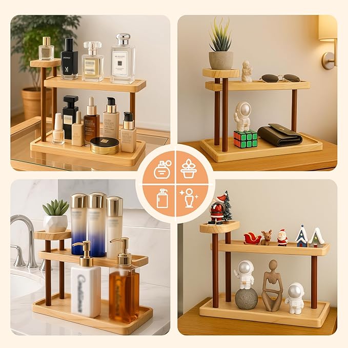 Bathroom Countertop Organizer,Vanity Organizer and Storage for Cosmetic Skincare Perfume, Ideal Storage Solution for Perfumes, Cosmetics, Spices, Handmade Toys, Office Supplies.