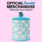 Silver Buffalo Sanrio Hello Kitty and Friends Cinnamoroll Cherries Blue Checkered Ceramic Cookie Snack Jar (Large)