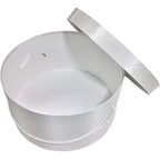 Sarah's Hat Boxes Classic White Hat Box – 16.75" x 8.5" (Dia. x Ht.) Handmade in USA – Odorless Non-Toxic Adhesive, Cording Handle – Premium Storage for Hats & Accessories